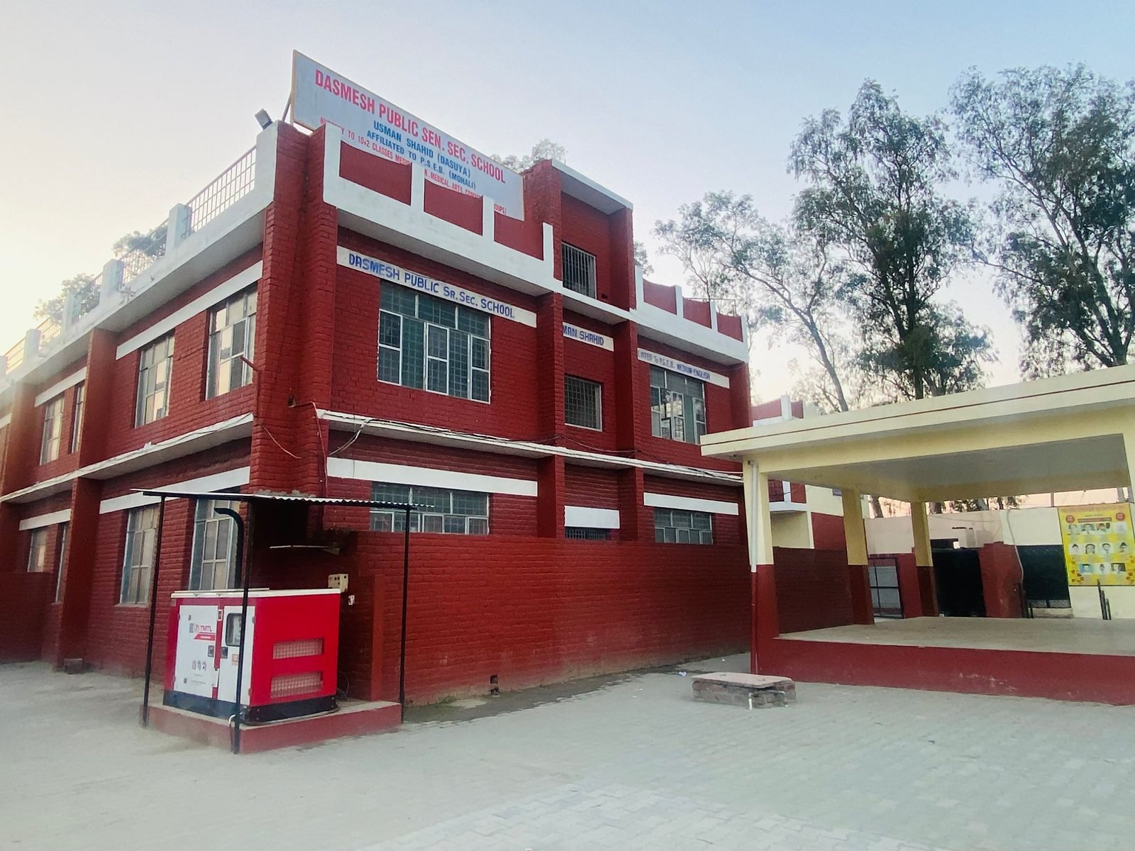 The red brick school building